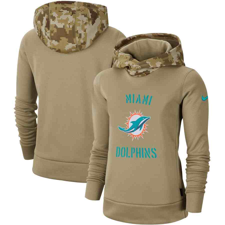 Women's Miami Dolphins Nike Camo 2019 Salute To Service Therma Performance Pullover Hoodie