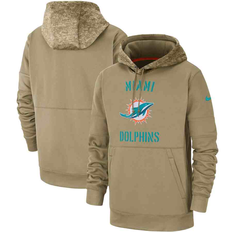 Men's Miami Dolphins Nike Camo 2019 Salute To Service Therma Performance Pullover Hoodie