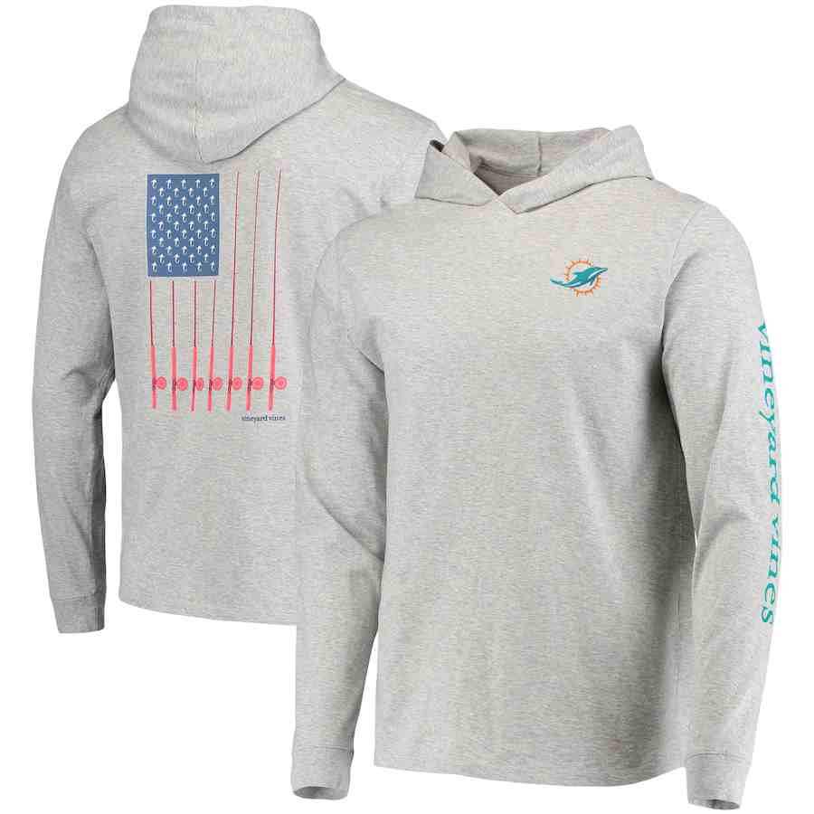 Men's Miami Dolphins Grey Performance Pullover Hoodie