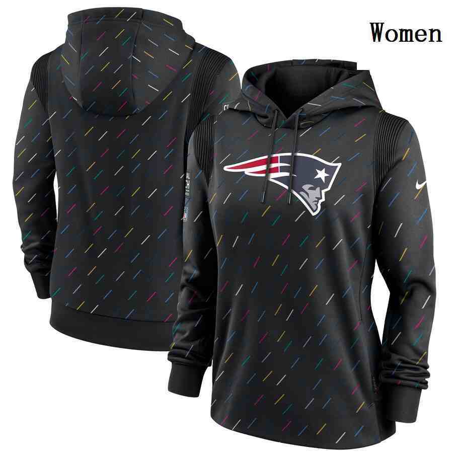 Women's New England Patriots Nike Charcoal 2021 NFL Crucial Catch Therma Pullover Hoodie