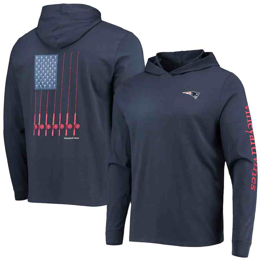 Men's New England Patriots Blue Performance Pullover Hoodie