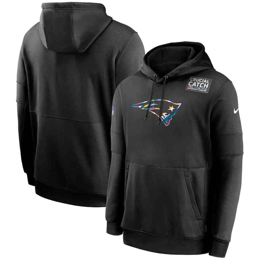 Men's New England Patriots 2020 Nike Crucial Catch Sideline Performance Pullover Hoodie