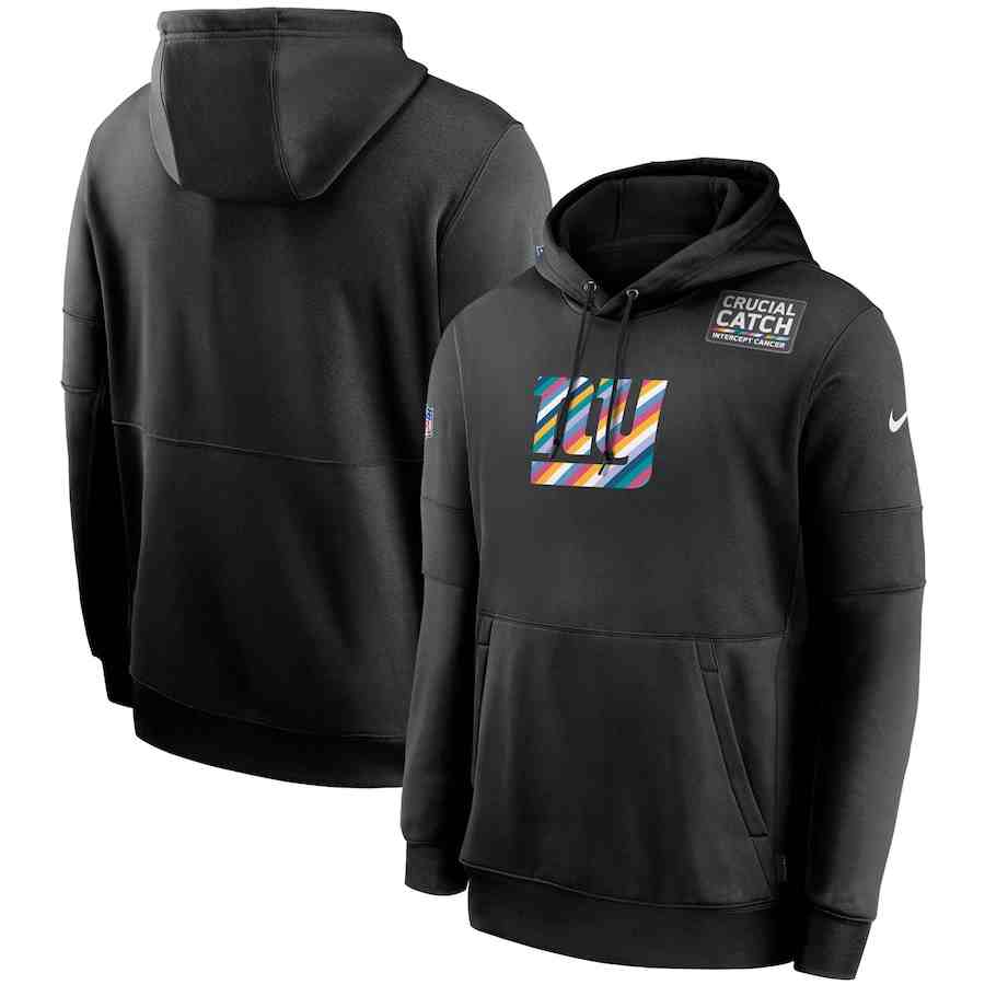 Men's New York Giants 2020 Nike Crucial Catch Sideline Performance Pullover Hoodie