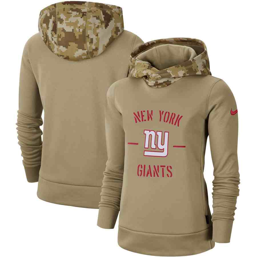 Women's New York Giants Nike Camo 2019 Salute To Service Therma Performance Pullover Hoodie