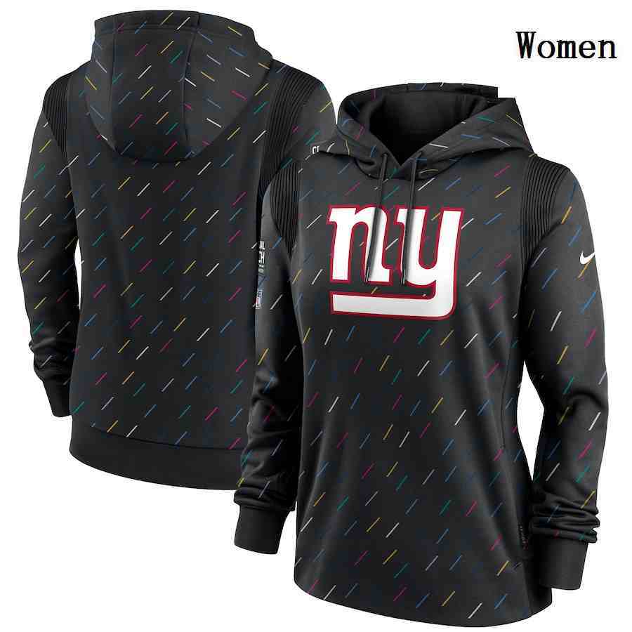 Women's New York Giants Nike Charcoal 2021 NFL Crucial Catch Therma Pullover Hoodie