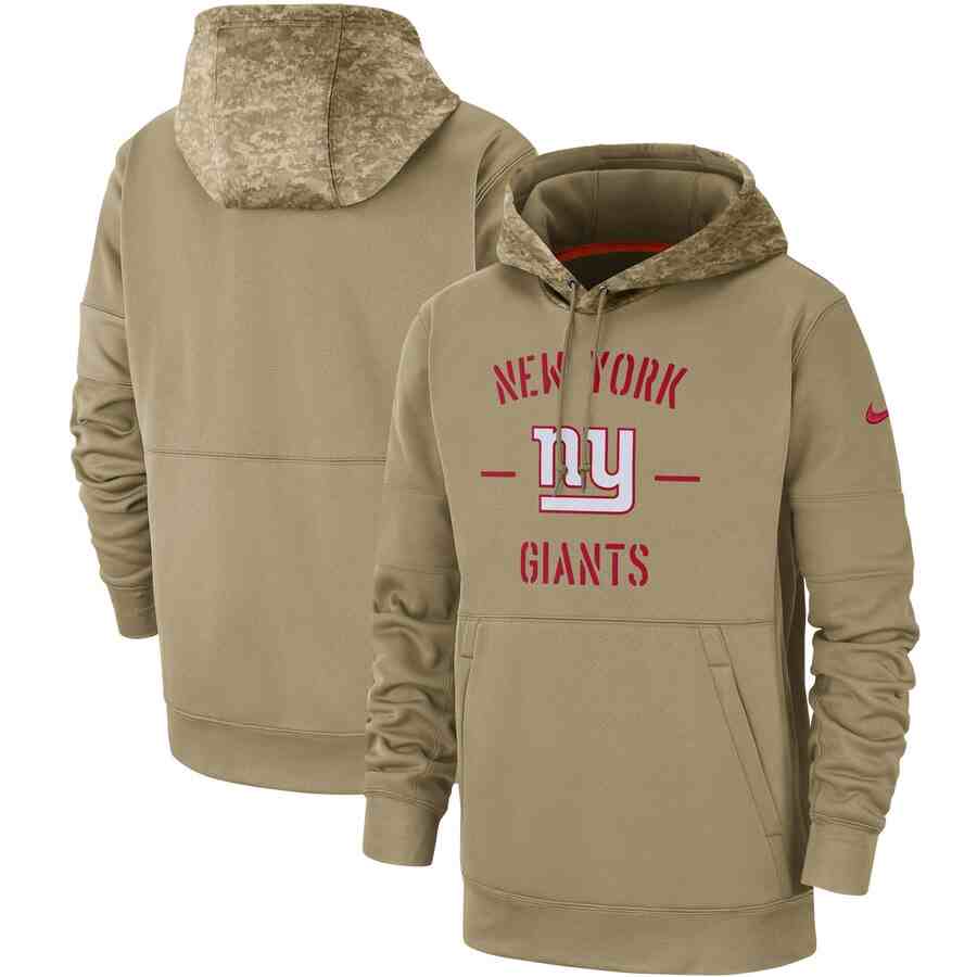Men's New York Giants Nike Camo 2019 Salute To Service Therma Performance Pullover Hoodie