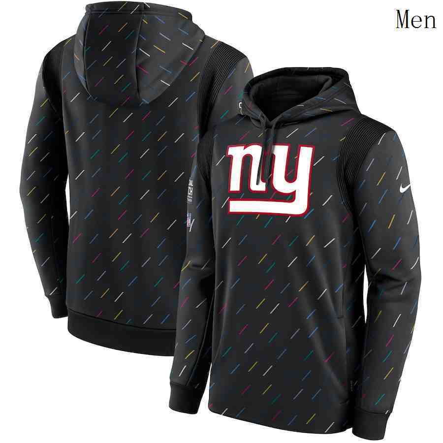 Men New York Giants Nike Charcoal 2021 NFL Crucial Catch Therma Pullover Hoodie