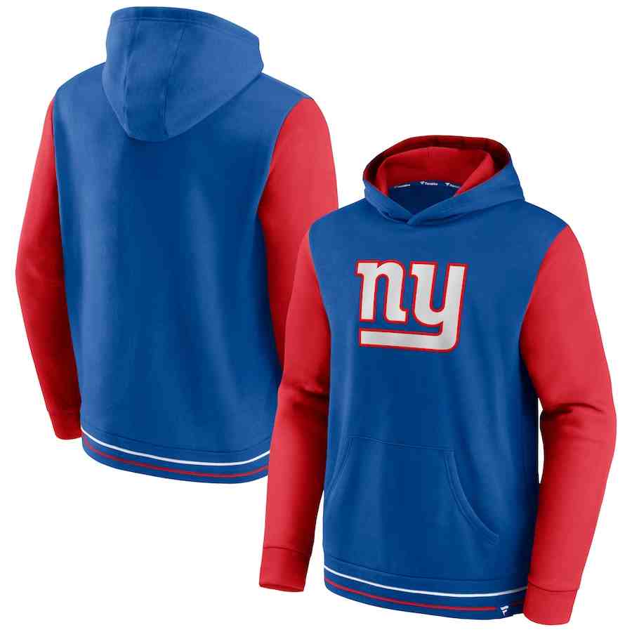 New York Giants Fanatics Branded Block Party Pullover Hoodie - Royal&Red