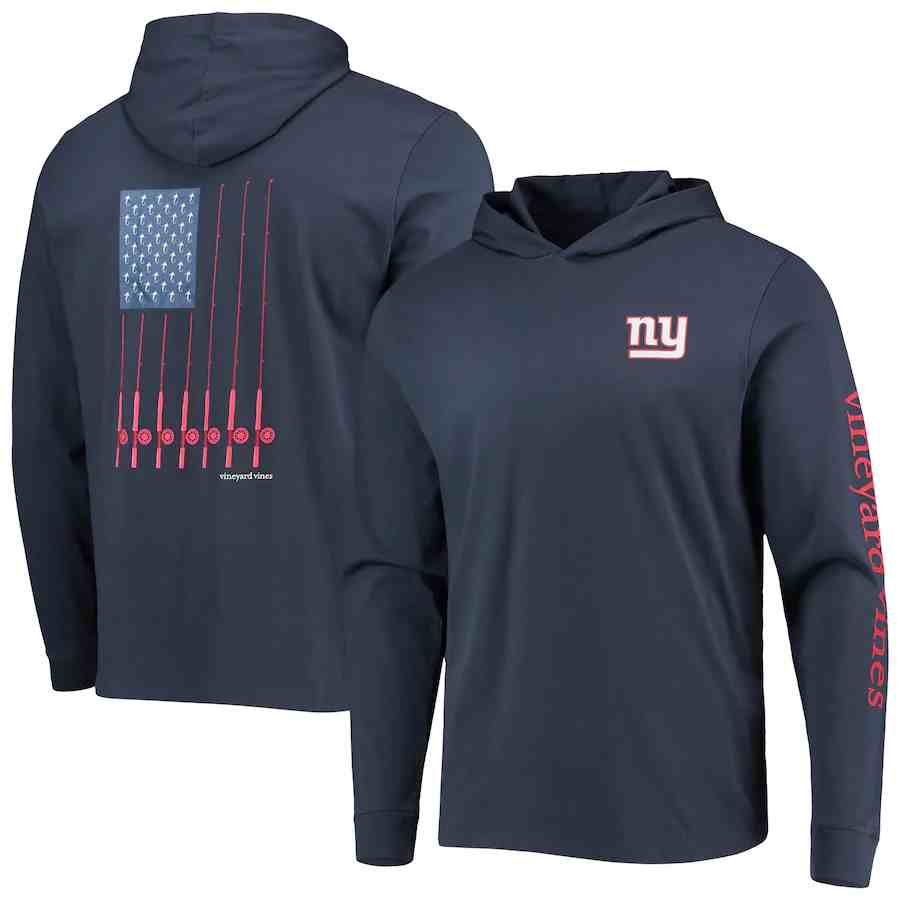 Men's New York Giants Blue Performance Pullover Hoodie