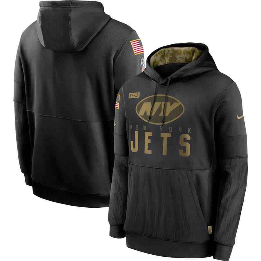 Men's New York Jets Nike Camo 2020 Salute To Service Therma Performance Pullover Hoodie