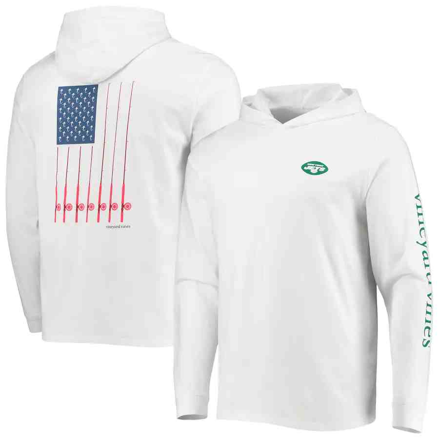 Men's New York Jets  White Performance Pullover Hoodie
