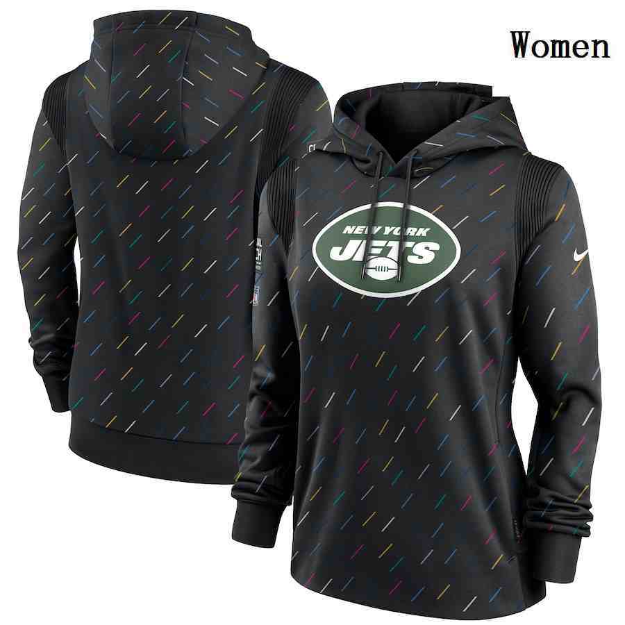 Women's New York Jets Nike Charcoal 2021 NFL Crucial Catch Therma Pullover Hoodie