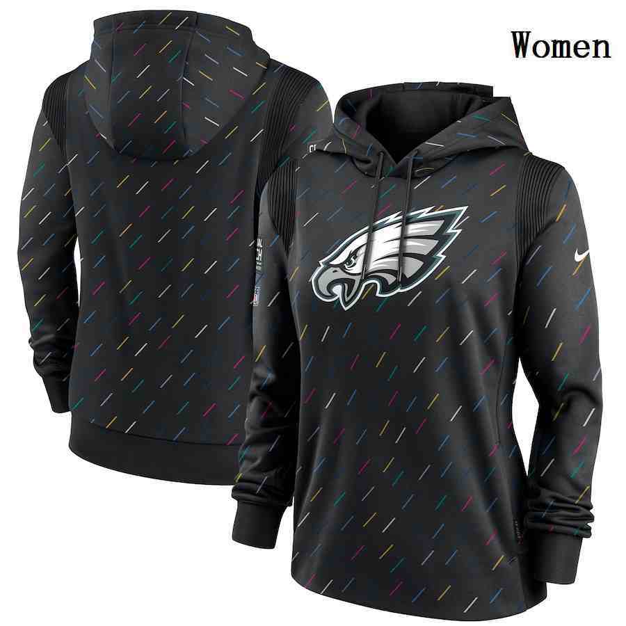 Women's Philadelphia Eagles Nike Charcoal 2021 NFL Crucial Catch Therma Pullover Hoodie