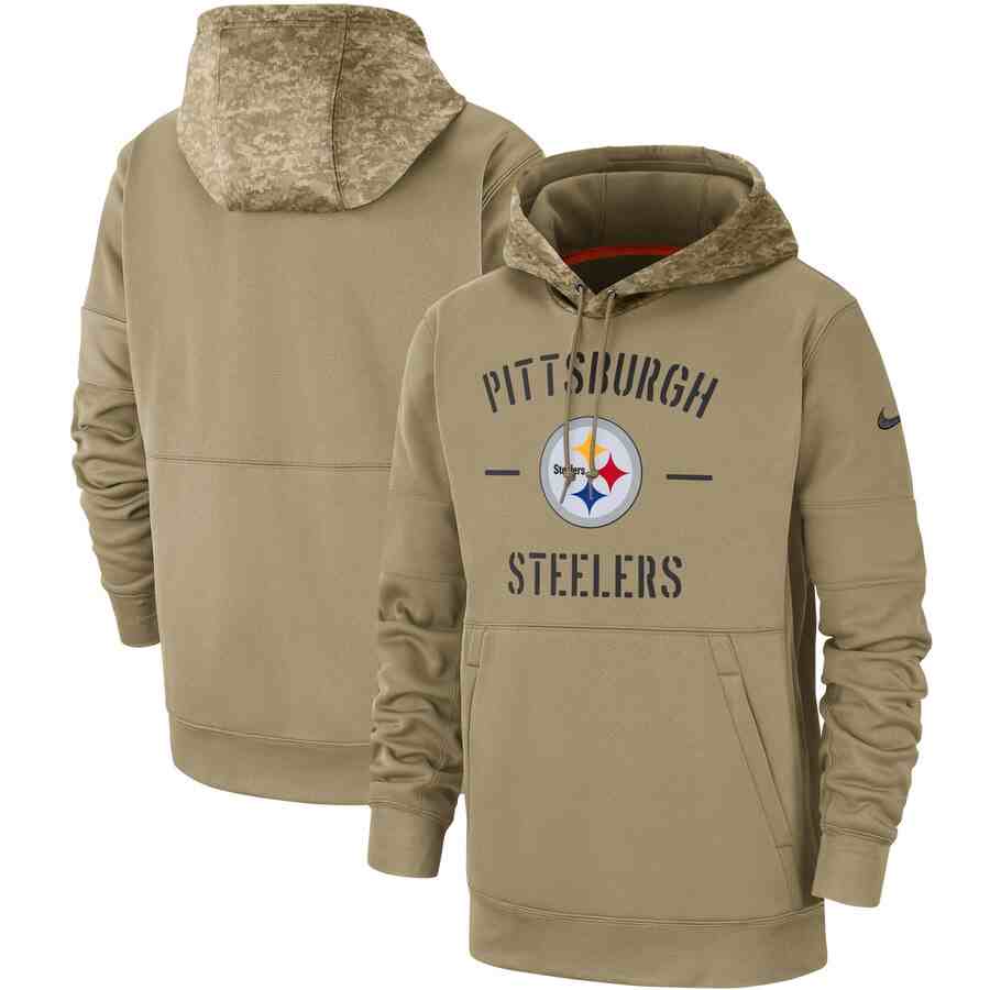 Men's Pittsburgh Steelers Nike Camo 2019 Salute To Service Therma Performance Pullover Hoodie