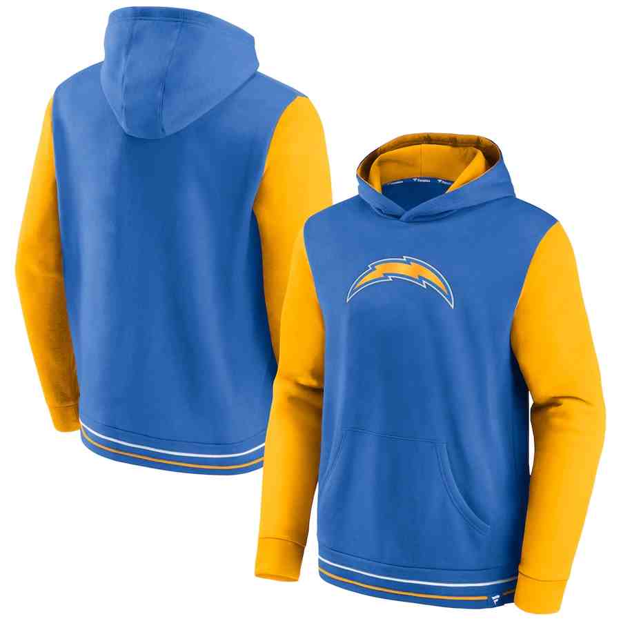 Los Angeles Chargers Fanatics Branded Block Party Pullover Hoodie - Powder Blue&Gold
