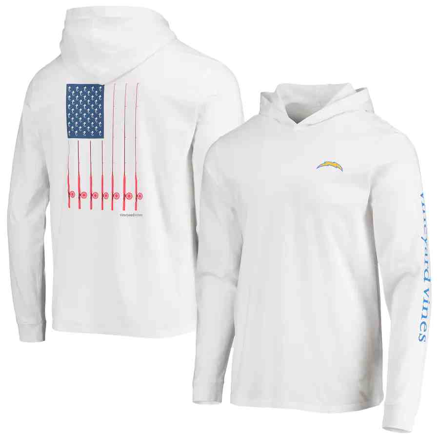 Men's San Diego Chargers  White Performance Pullover Hoodie