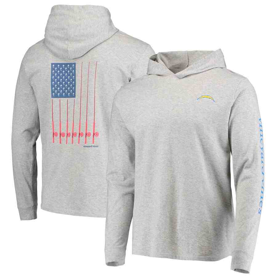 Men's San Diego Chargers  Grey Performance Pullover Hoodie