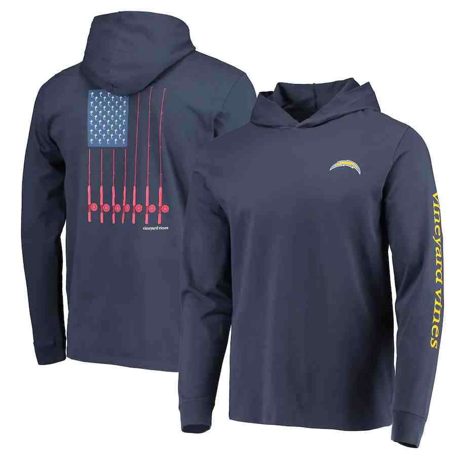 Men's San Diego Chargers  Blue Performance Pullover Hoodie