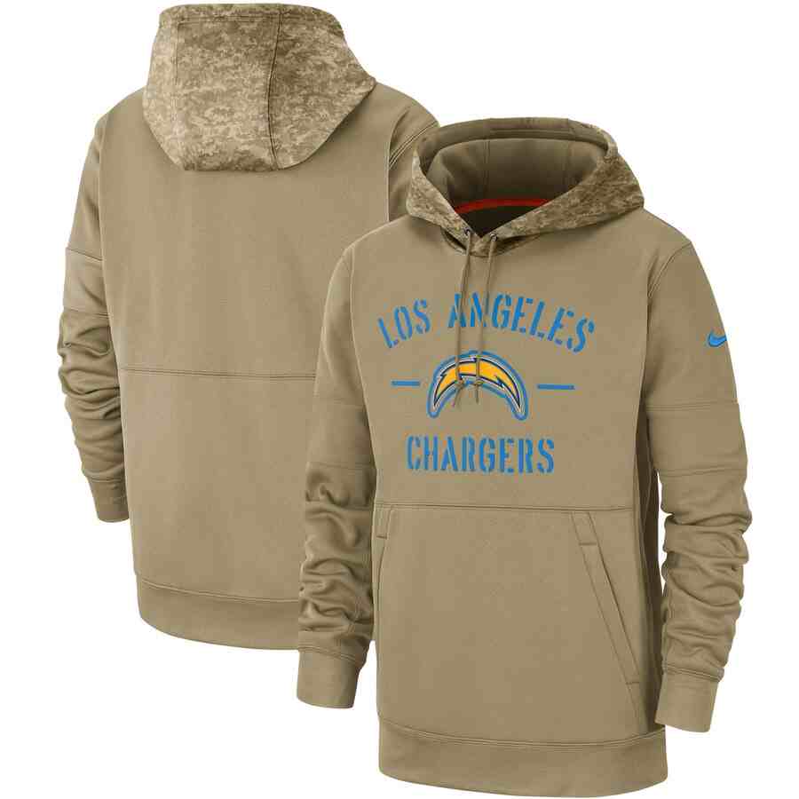Men's Los Angeles Chargers Nike Camo 2019 Salute To Service Therma Performance Pullover Hoodie