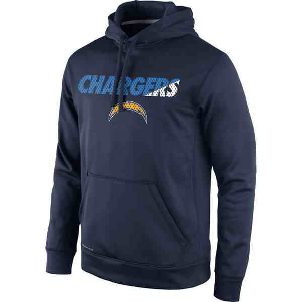Men's San Diego Chargers Navy Sideline Circuit Pullover Performance Hoodie