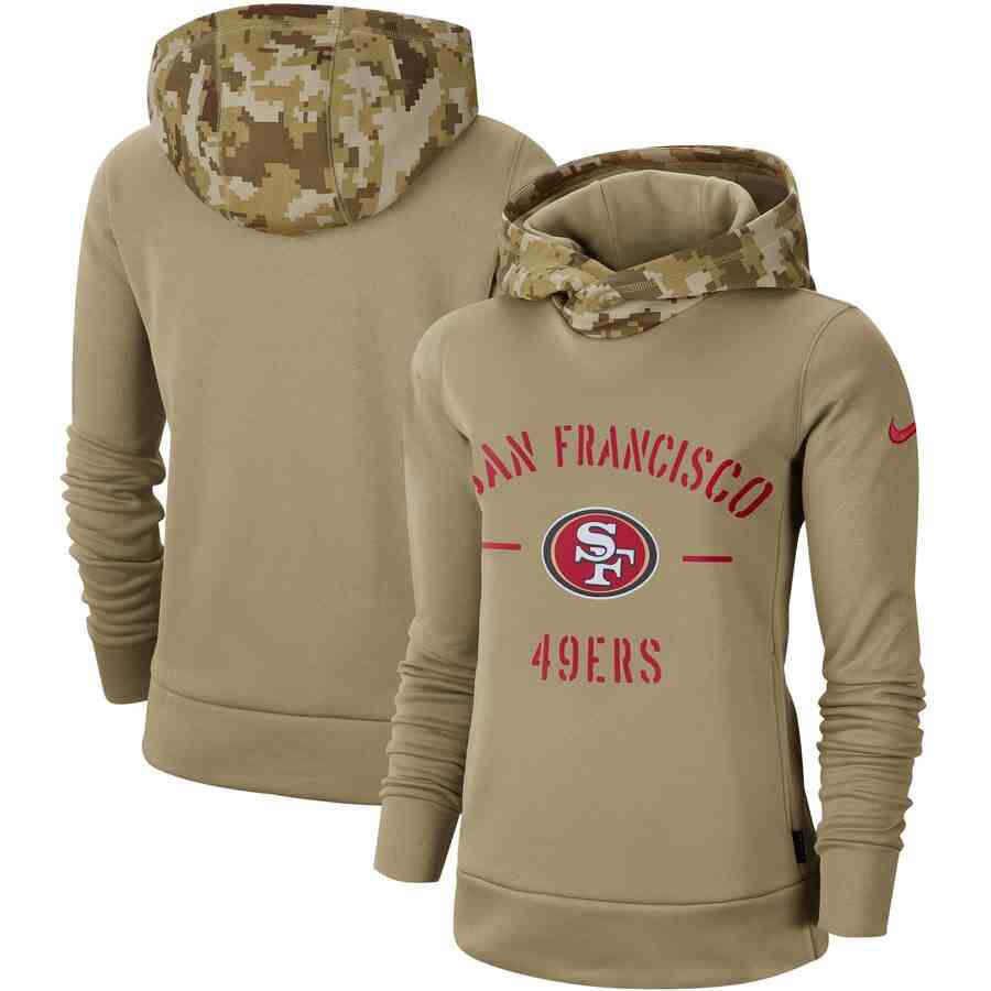 Women's San Francisco 49ers Nike Camo 2019 Salute To Service Therma Performance Pullover Hoodie