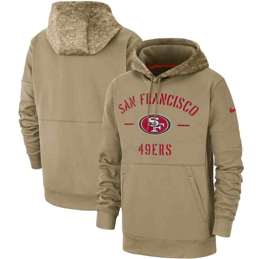 Men's San Francisco 49ers Nike Camo 2019 Salute To Service Therma Performance Pullover Hoodie