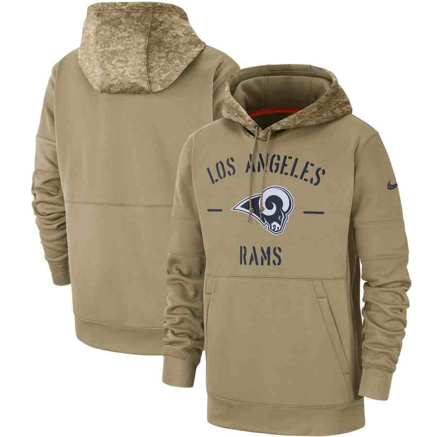Men's Los Angeles Rams Nike Camo 2019 Salute To Service Therma Performance Pullover Hoodie