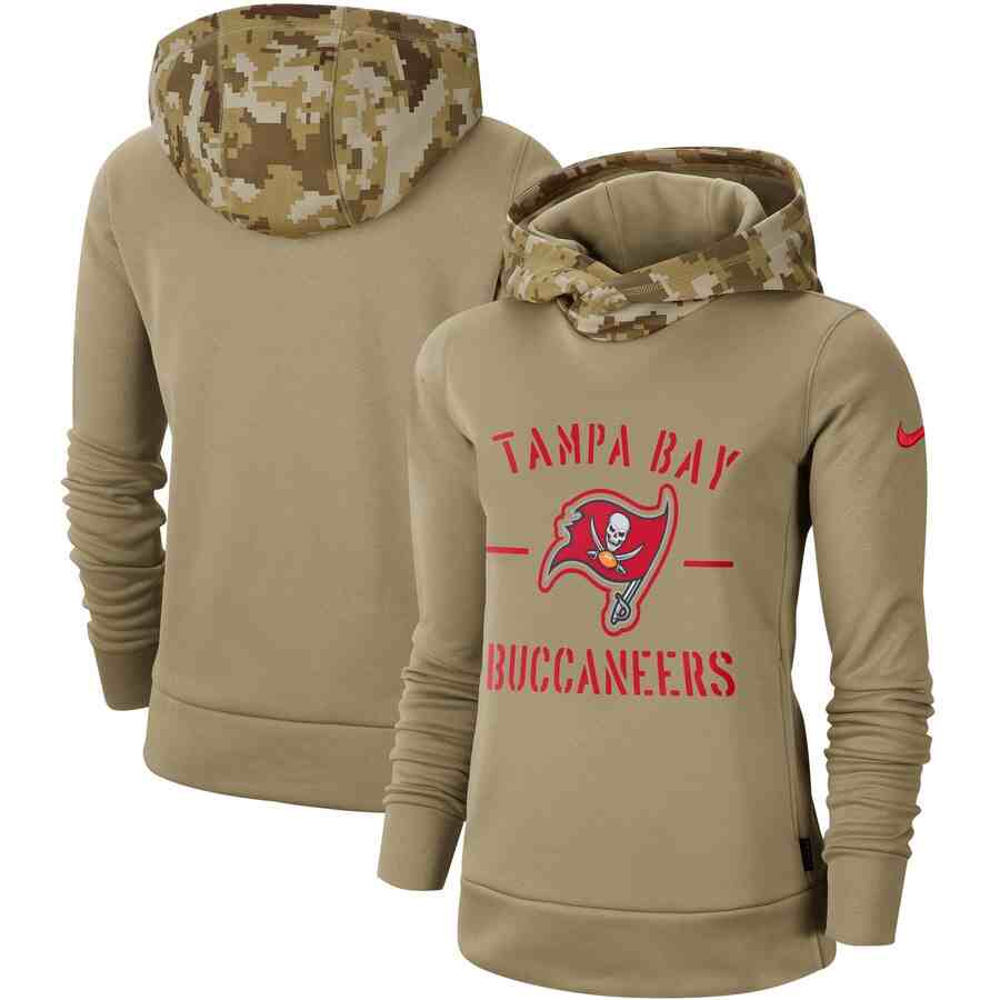 Women's Tampa Bay Buccaneers Nike Camo 2019 Salute To Service Therma Performance Pullover Hoodie