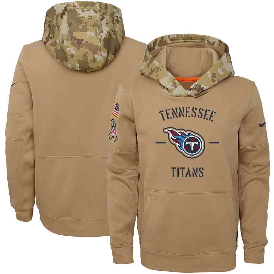 Youth Tennessee Titans Nike Camo 2019 Salute To Service Therma Performance Pullover Hoodie
