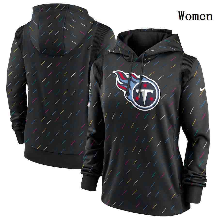 Women's Tennessee Titans Nike Charcoal 2021 NFL Crucial Catch Therma Pullover Hoodie