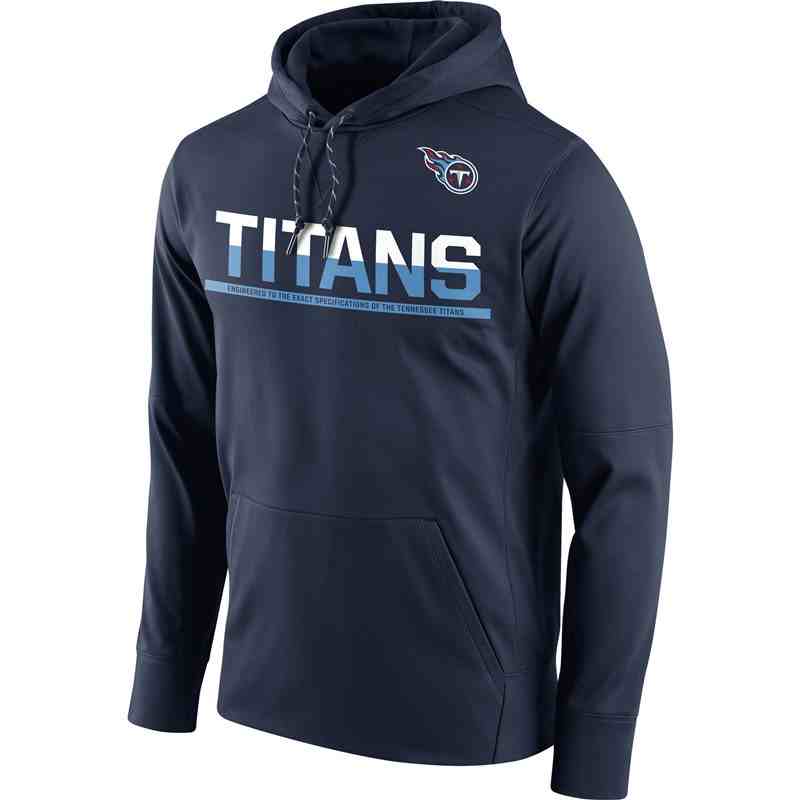 Men's Tennessee Titans Nike Navy Sideline Circuit Pullover Performance Hoodie