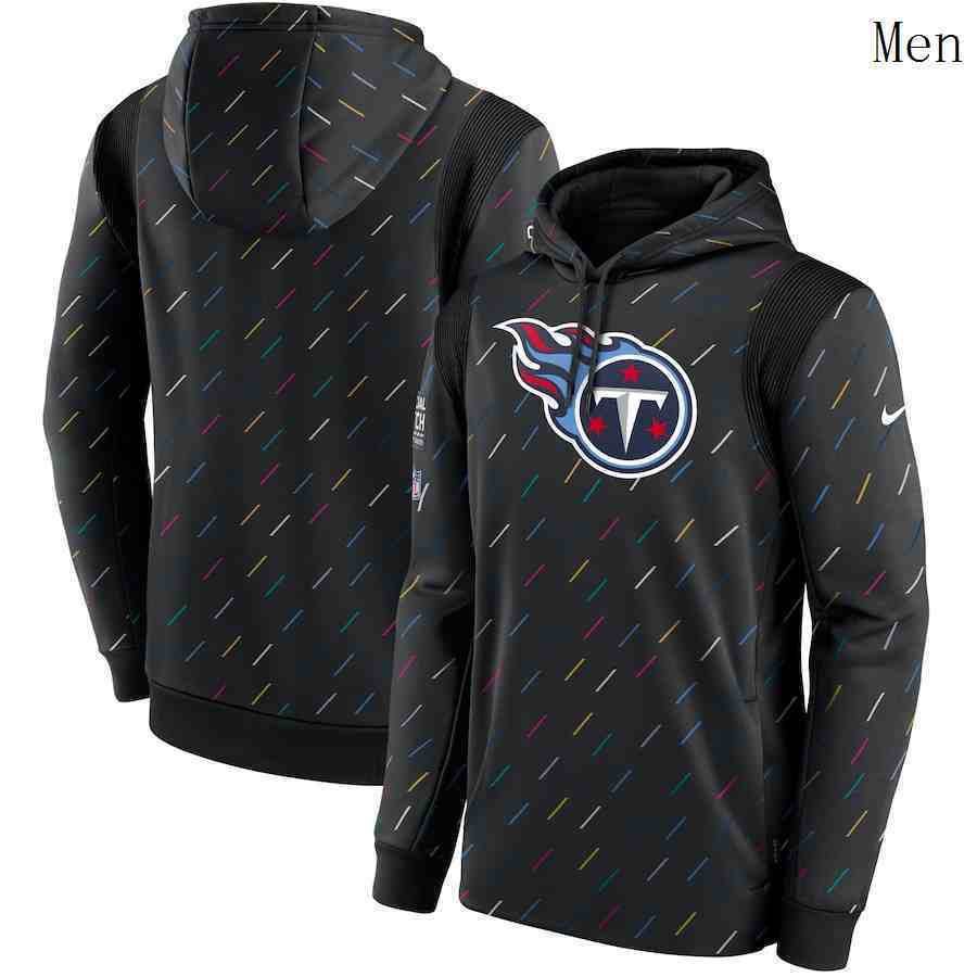 Men Tennessee Titans Nike Charcoal 2021 NFL Crucial Catch Therma Pullover Hoodie