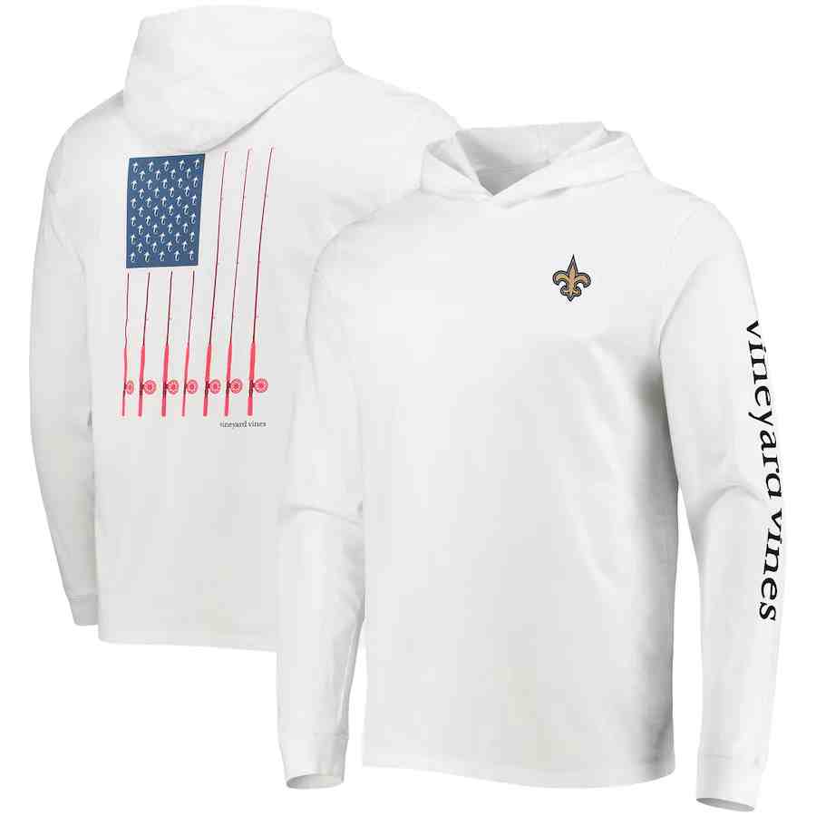 Men's New Orleans Saints White Performance Pullover Hoodie
