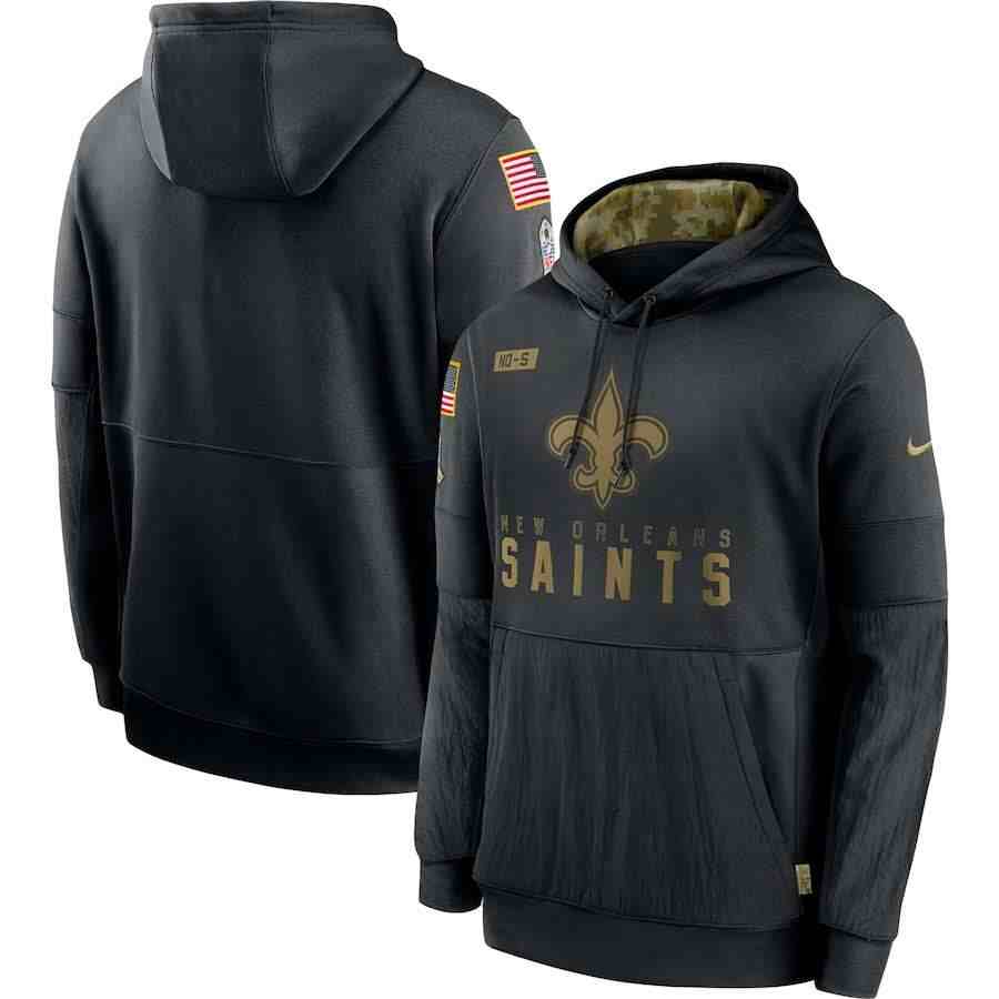 Men's New Orleans Saints Nike Camo 2020 Salute To Service Therma Performance Pullover Hoodie