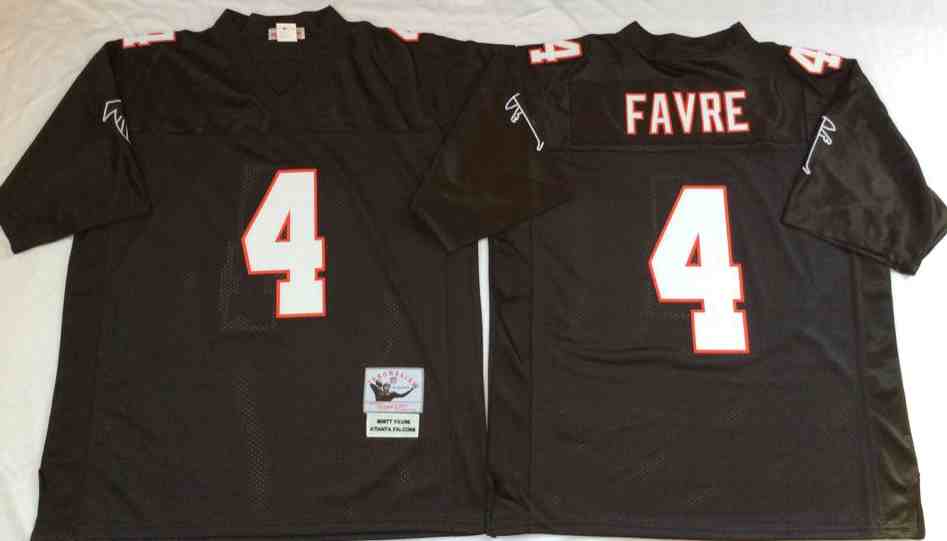 Atlanta Falcons 4 Brett Favre 1991 Throwback Black Jersey