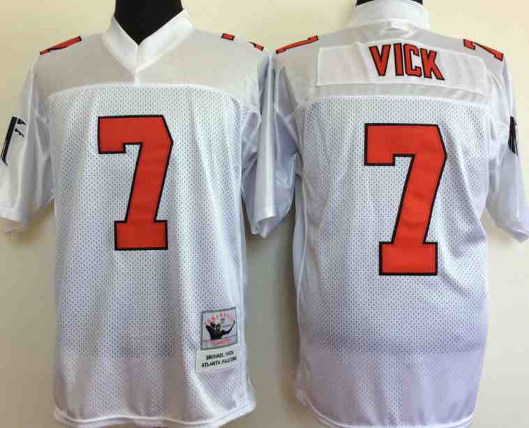 Atlanta Falcons 7 Michael Vick Throwback white Jersey