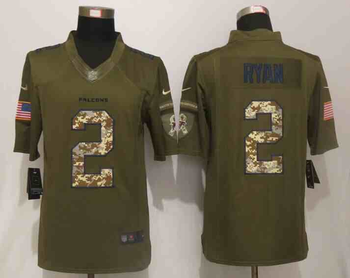 Nike Falcons 2 Matt Ryan Green Salute To Service Limited Jersey