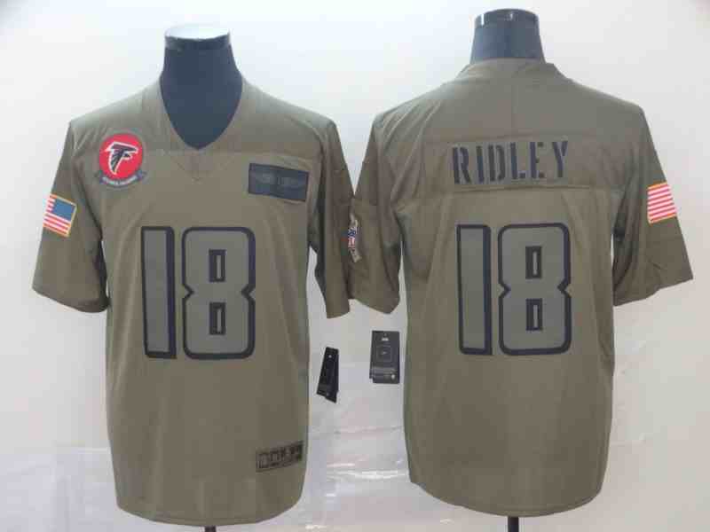Nike Falcons 18 Calvin Ridley 2019 Olive Salute To Service Limited Jersey