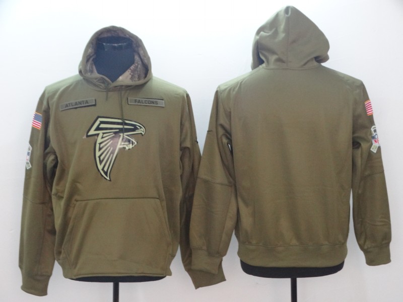 Men's Nike Olive Atlanta Falcons Salute to Service Sideline Therma Performance Pullover Hoodie