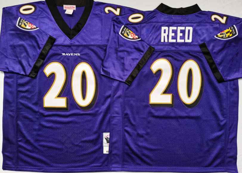 Baltimore Ravens 20 Ed Reed 2004 Throwback Purple Jersey