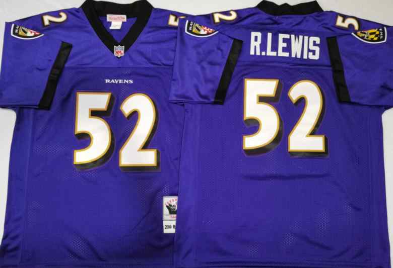 Baltimore Ravens 52 Ray Lewis 2000 Throwback Purple Jersey