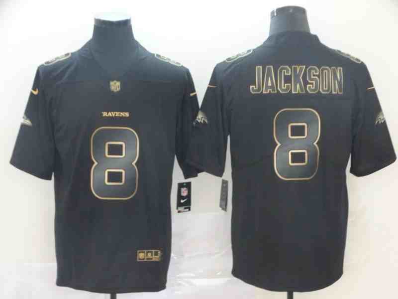 Nike Ravens 8 Lamar Jackson Black Gold Vapor Untouchable Limited Jersey