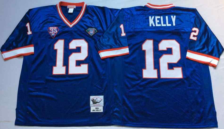 Buffalo Bills 12 Jim Kelly 1994 Throwback Blue Jersey