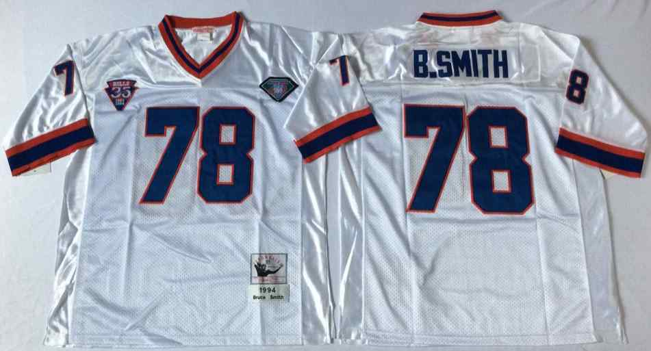 Buffalo Bills 78 Bruce Smith 1994 Throwback White Jersey