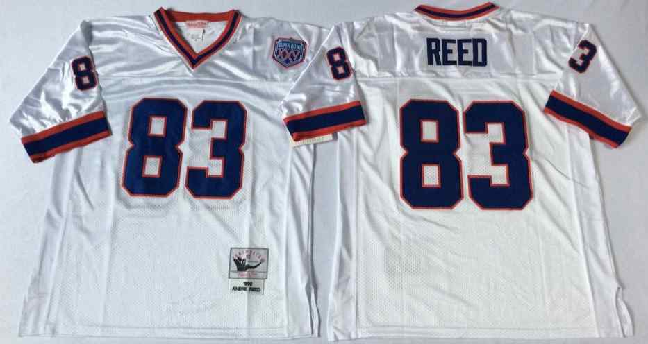 Buffalo Bills 83 Andre Reed 1990 Throwback White Jersey