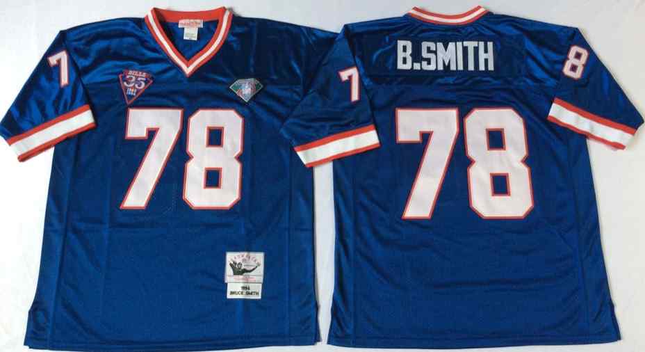 Buffalo Bills 78 Bruce Smith 1994 Throwback Blue Jersey