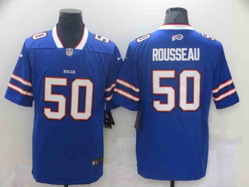 Nike Bills 50 Gregory Rousseau Royal 2021 Draft Vapor Limited Jersey