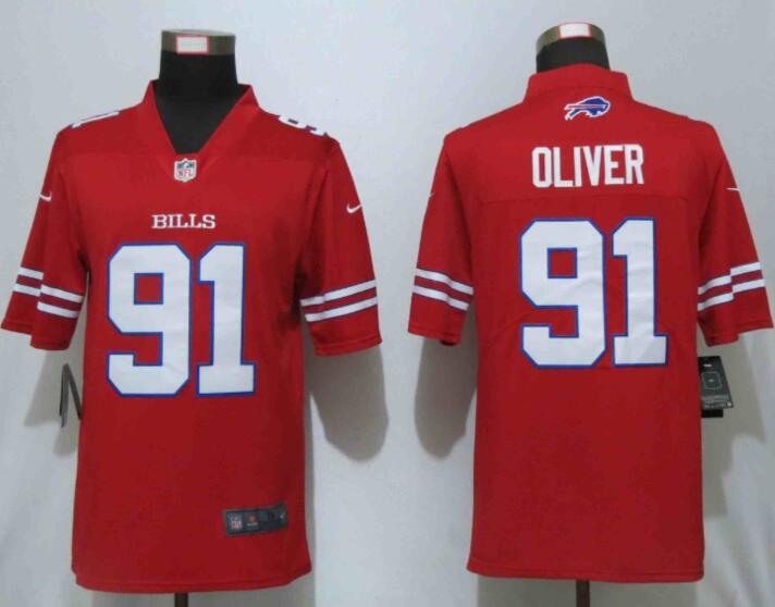 Nike Bills 91 Ed Oliver Red Color Rush Limited Jersey