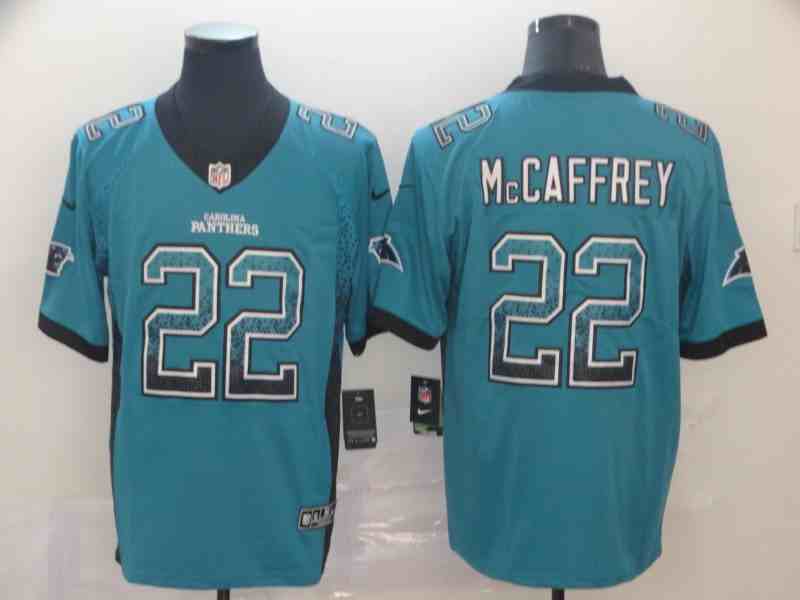 Nike Panthers 22 Christian McCaffrey Blue Drift Fashion Limited Jersey