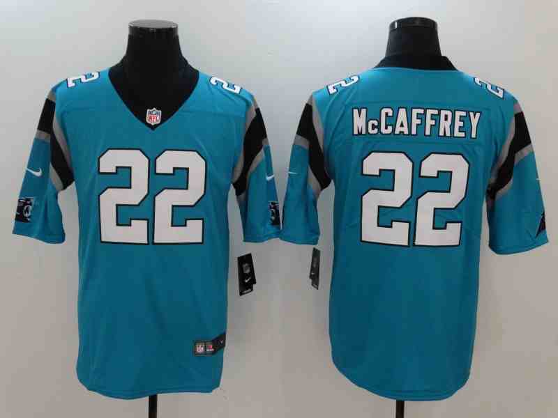Nike Panthers 22 Christian McCaffrey Blue Vapor Untouchable Player Limited Jersey